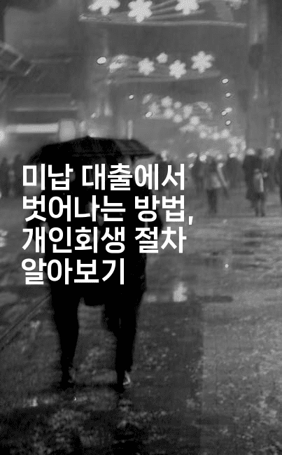 미납 대출에서 벗어나는 방법, 개인회생 절차 알아보기