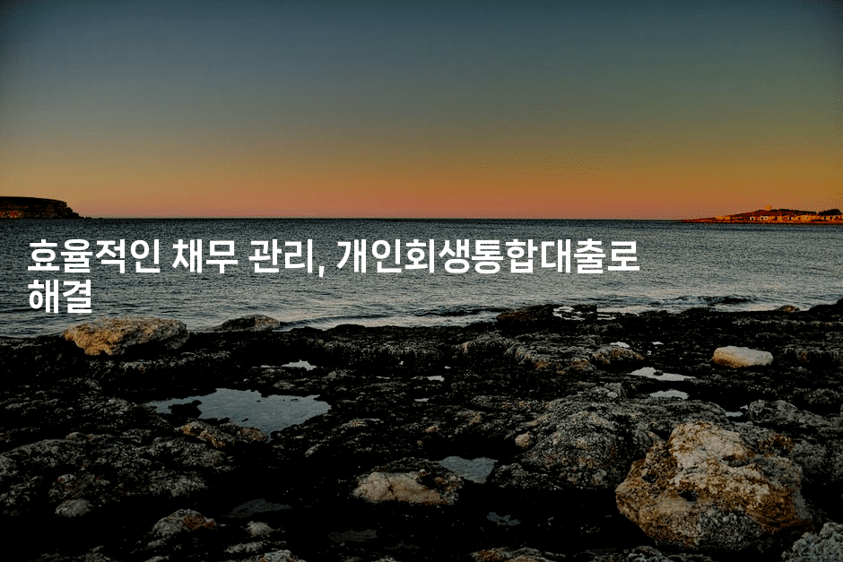 효율적인 채무 관리, 개인회생통합대출로 해결-머니풀