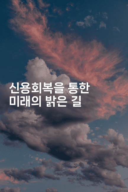 신용회복을 통한 미래의 밝은 길-머니풀