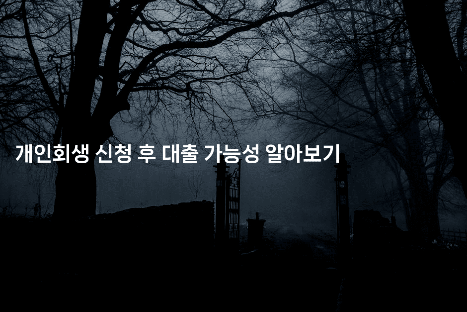 개인회생 신청 후 대출 가능성 알아보기-머니풀