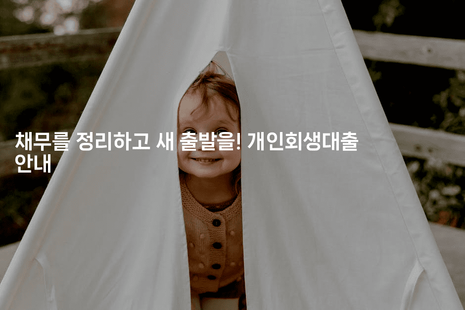 채무를 정리하고 새 출발을! 개인회생대출 안내-머니풀